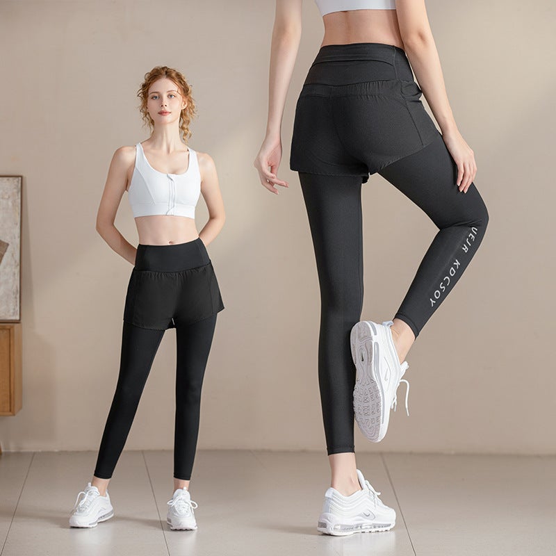 Nuls Naked Quick-Drying Pants Running Sports Fitness Pants Fake Two-Piece Anti-Light Hip Covering Elastic Yoga Pants For Children - Image 5